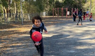 child playing on playground