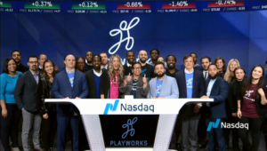Playworks rings first Nasdaq opening bell of 2018 to kick off 7th annual Nasdaq Fit Week.