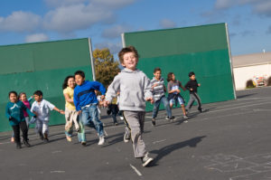 kids racing to recess