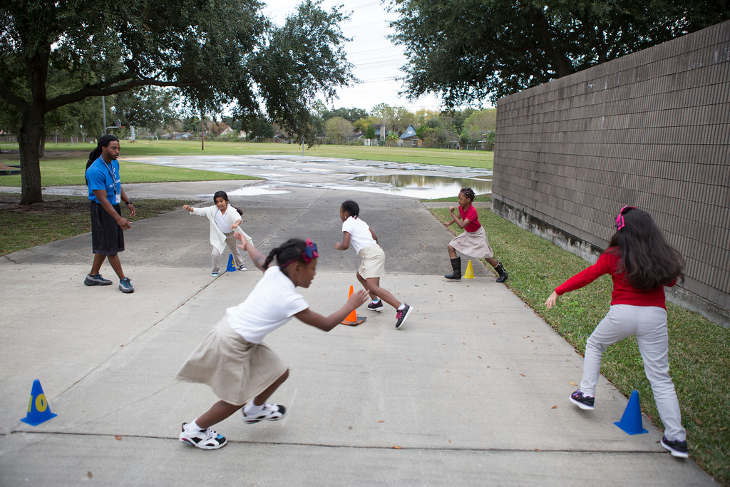 Students run to a new corner on a Switch