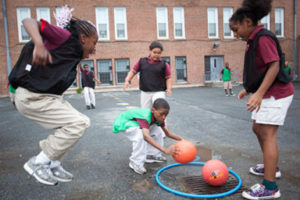Children playing recess game called Sneak