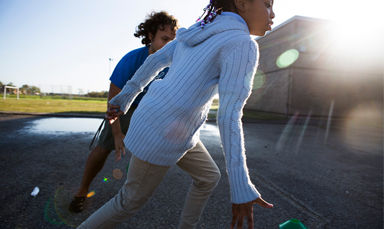 coach and student running