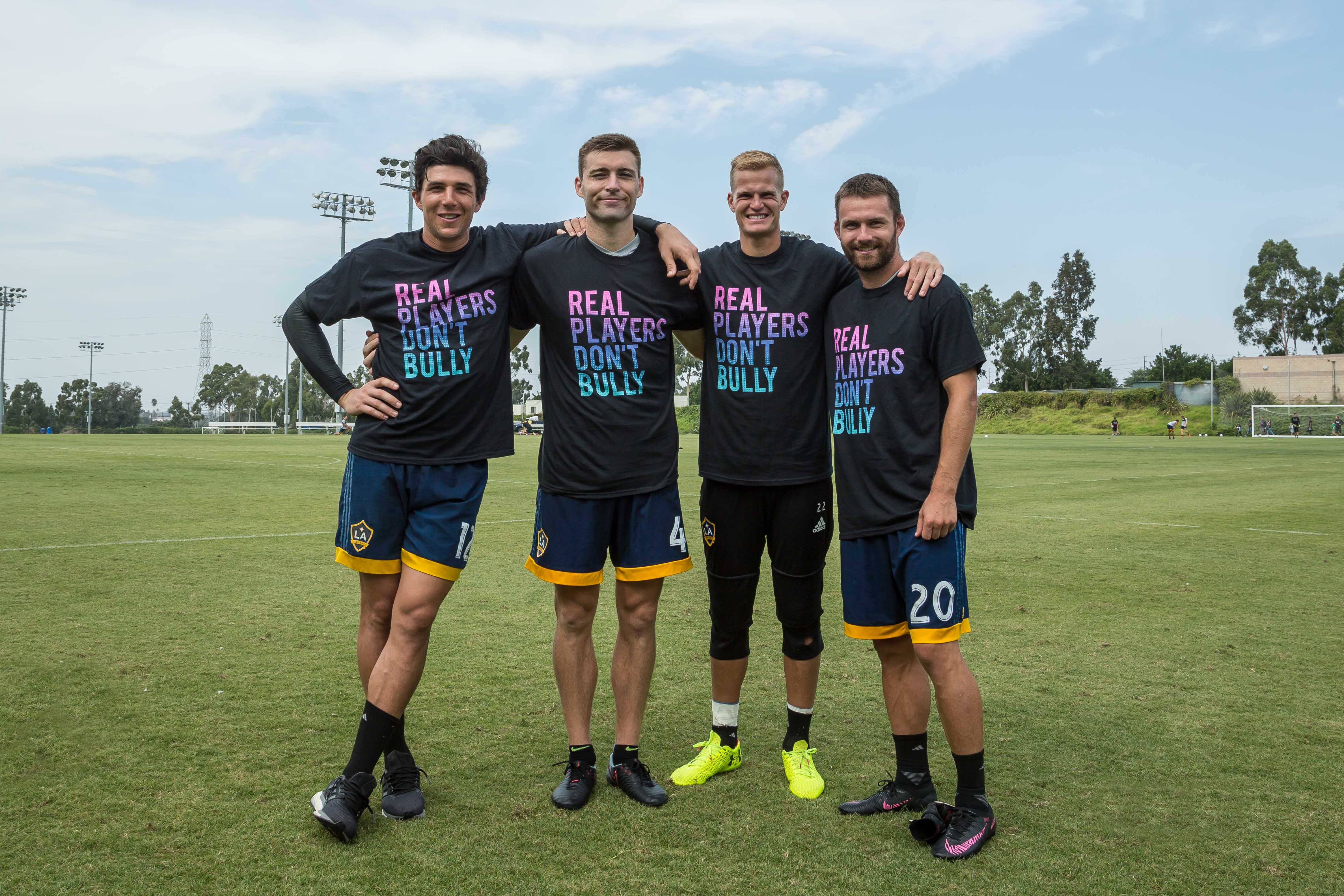 LA Galaxy players Brian Rowe, Dave Romney, Jon Kempin and Jack McInerney