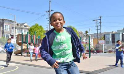 boy running at recess