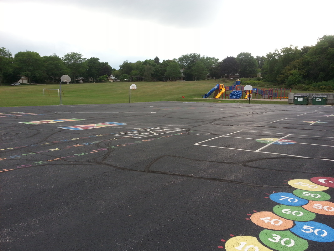 well marked playground blacktop