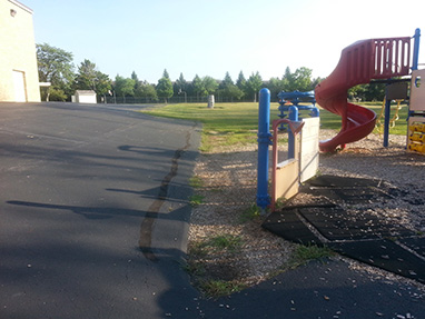 poor grading on playground