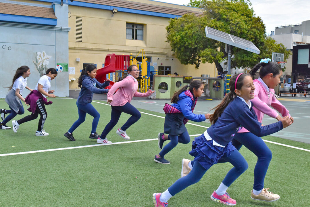 kids running at recess