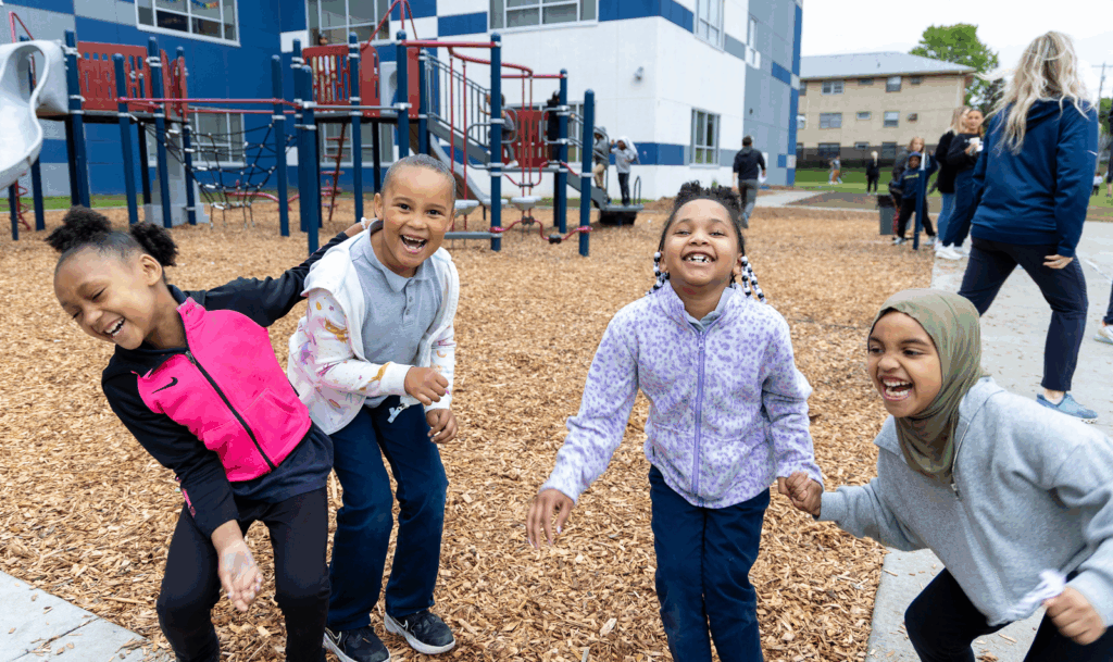 kids playing on playground